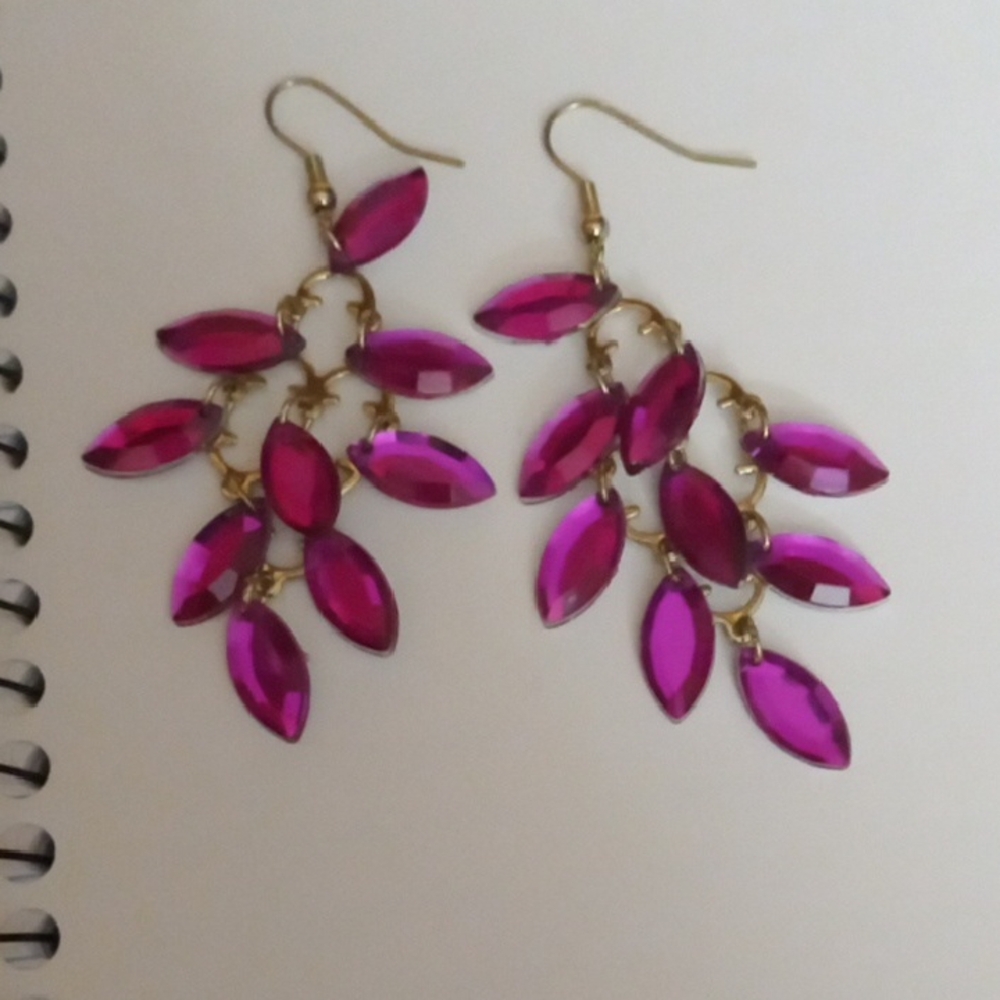 Elegant Pink Chandelier Earrings